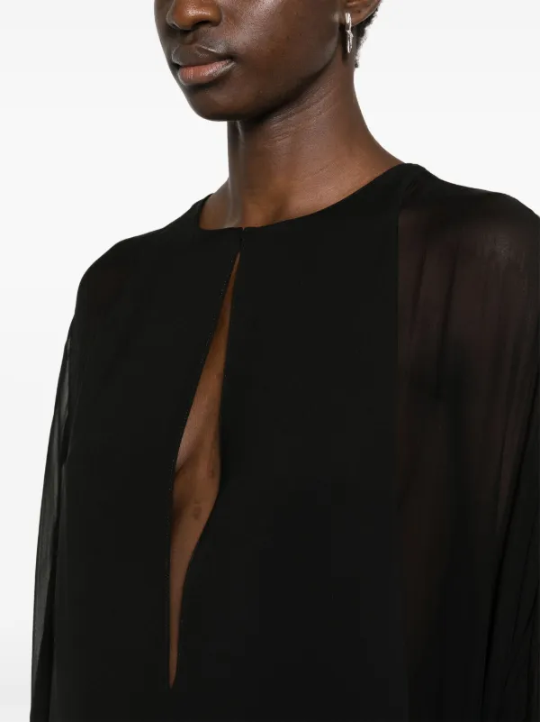 TOM FORD semi-sheer-panelled Maxi Dress | Black | FARFETCH