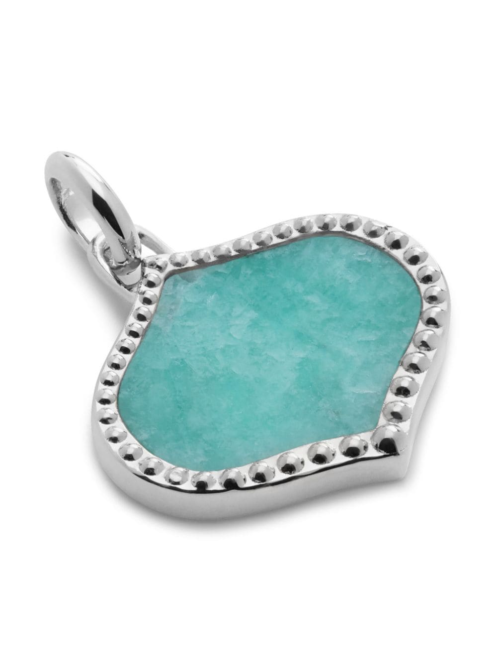 Shop Monica Vinader Lotus Amazonite Pendant Charm In Silver