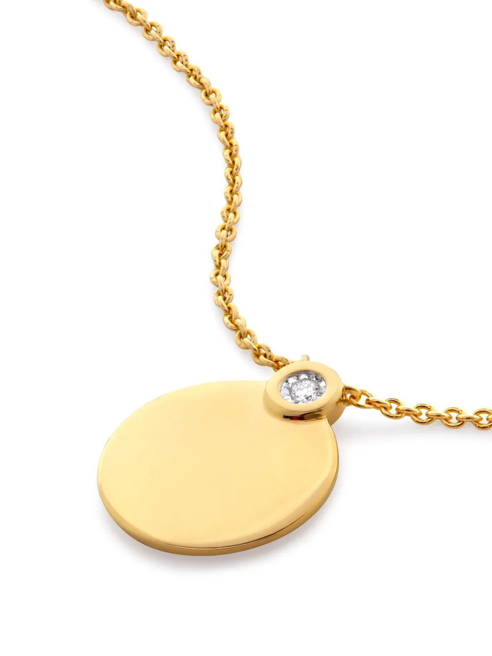 Shop Monica Vinader Circular-pendant Chain Necklace In Gold