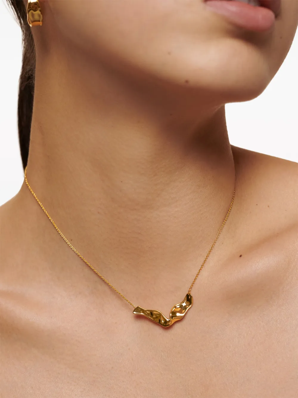 Monica Vinader Wave Polished-finish Necklace In Gold
