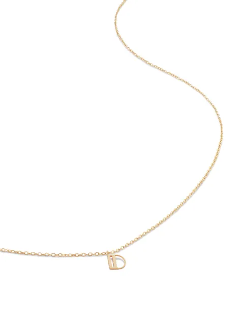 Monica Vinader collar Initial D pequeño en oro amarillo de 14 ct