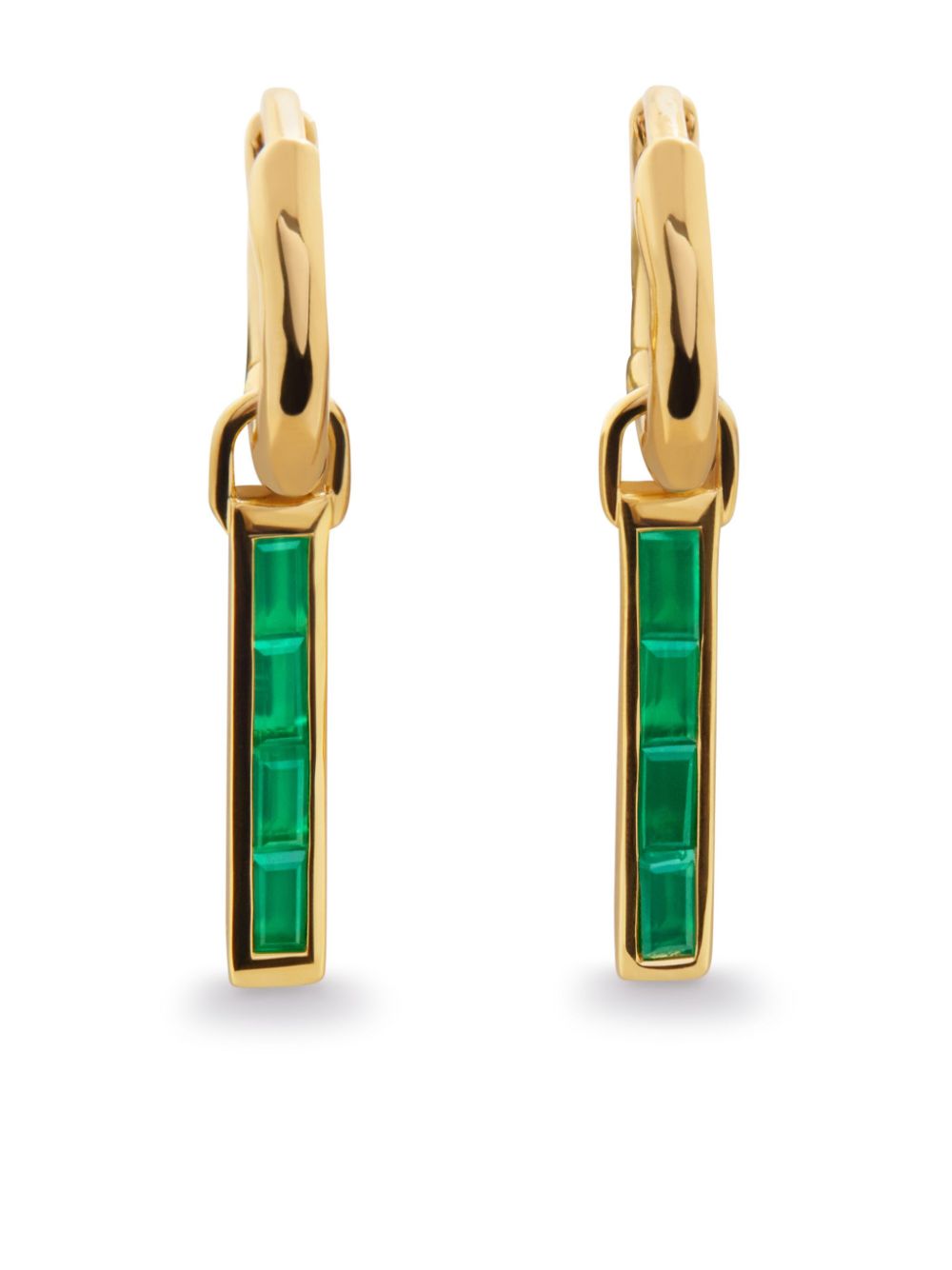 18kt yellow gold vermeil green onyx earrings