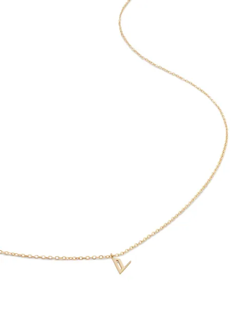 Monica Vinader collar Initial V pequeño en oro amarillo de 14kt