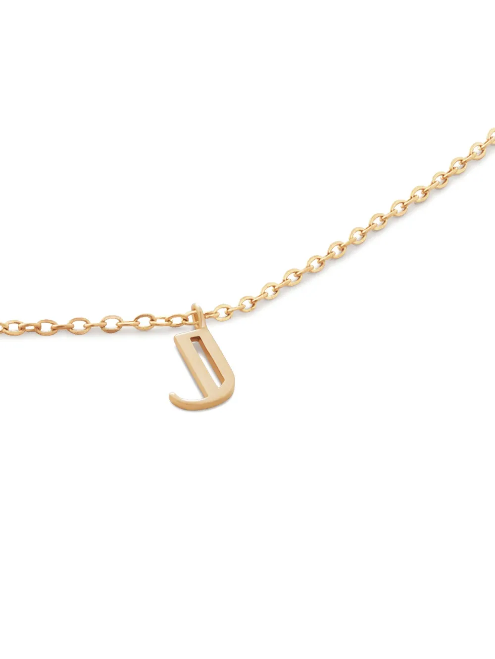 Monica Vinader 14kt geelgouden halsketting met letter J