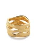 Monica Vinader The Wave triple-band ring - Gold