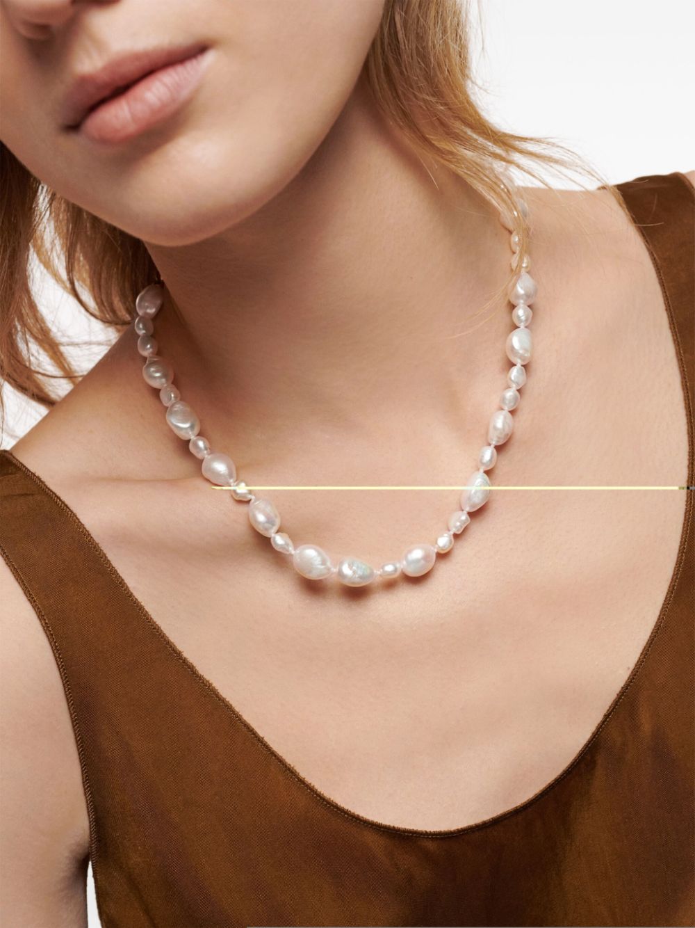 Shop Monica Vinader Nura Reef Pearl-detailing Necklace In White