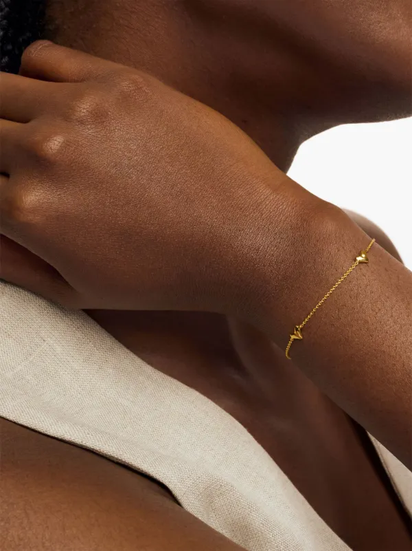 Monica Vinader Heart Chain Bracelet | Gold | FARFETCH JO