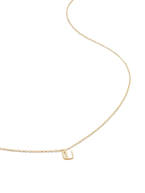 Monica Vinader 14kt yellow gold small Initial U necklace