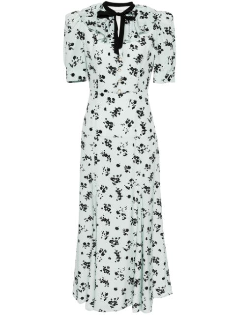 Alessandra Rich floral-print silk midi dress
