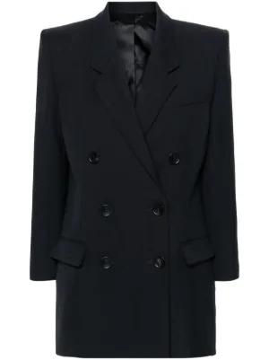 ボトムスその他 Isabel Marant Black Double-Breasted Blazer Black Klero oversized double-breasted wool-twill blazer
