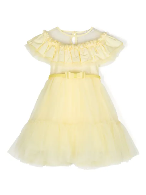 Monnalisa ruffle-detail tulle dress
