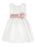 AMAYA floral-appliqué embroidered dress - White