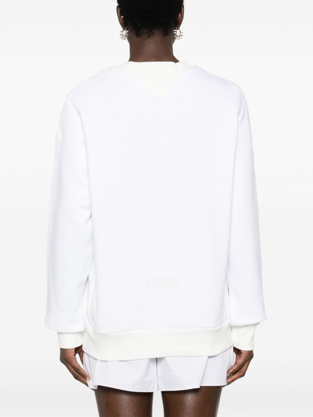 Moncler Sweater met geborduurd logo Wit