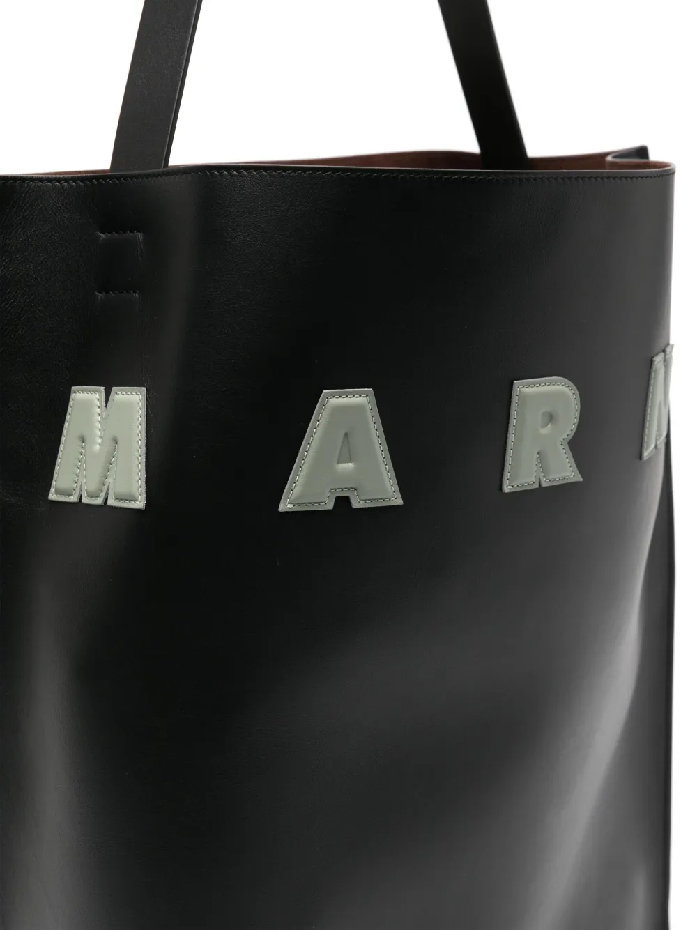 Marni Museo leren shopper Zwart