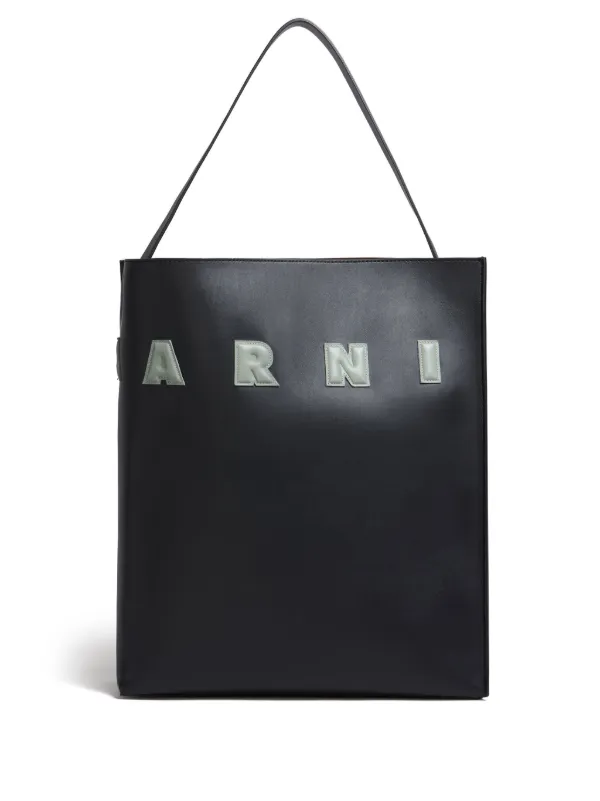 関税込【Marni】Museo Tote Bag★Black★ロゴ入り トート バッグ Marni Museo Leather Tote Bag | Black | FARFETCH