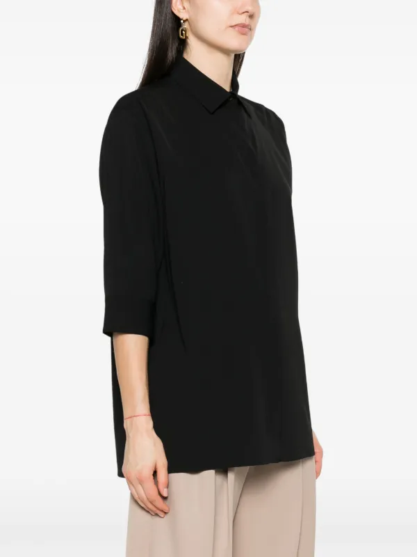 The Row Elada classic-collar Shirt | Black | FARFETCH