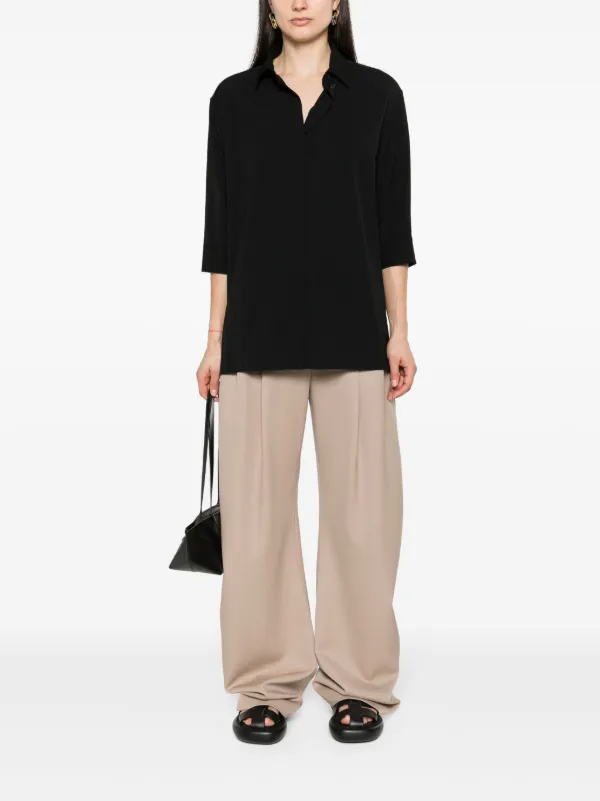 The Row Elada classic-collar Shirt | Black | FARFETCH AO