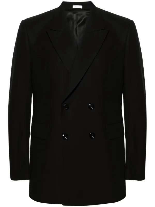 Alexander McQueen Double-breasted Cotton Blazer in Black