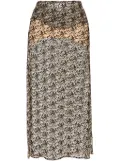 The Attico embroidered semi-sheer skirt - Brown