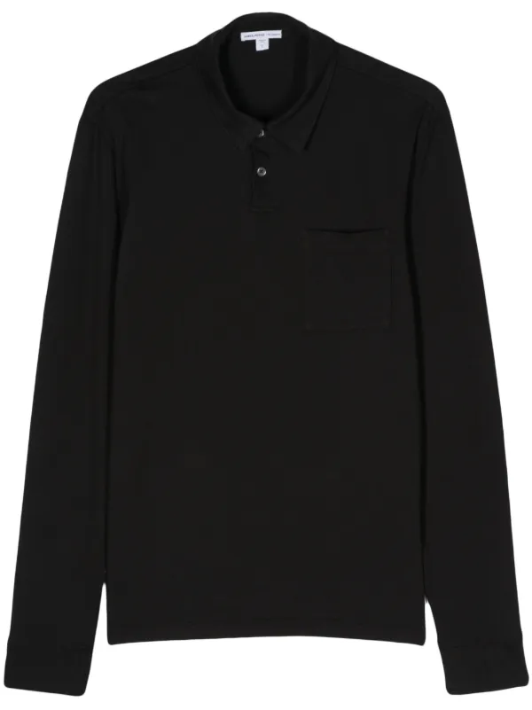 JAMES PERSE ロングスリーブポロシャツ James Perse ロングスリーブ ポロシャツ | ブラック | FARFETCH JP