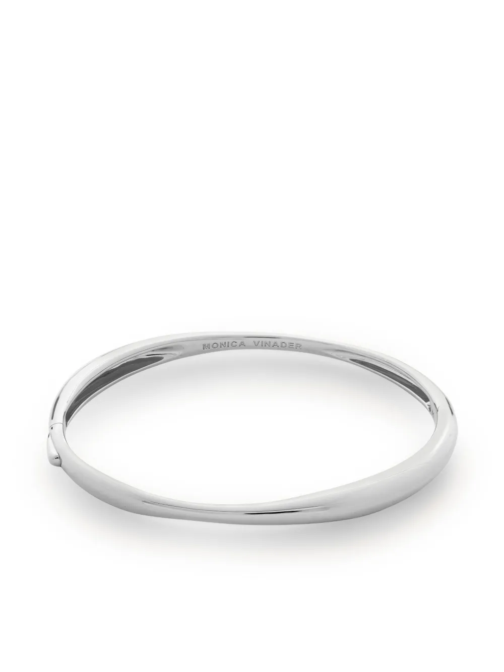 Monica Vinader Nura asymmetric thin bangle | Silver | Image 1