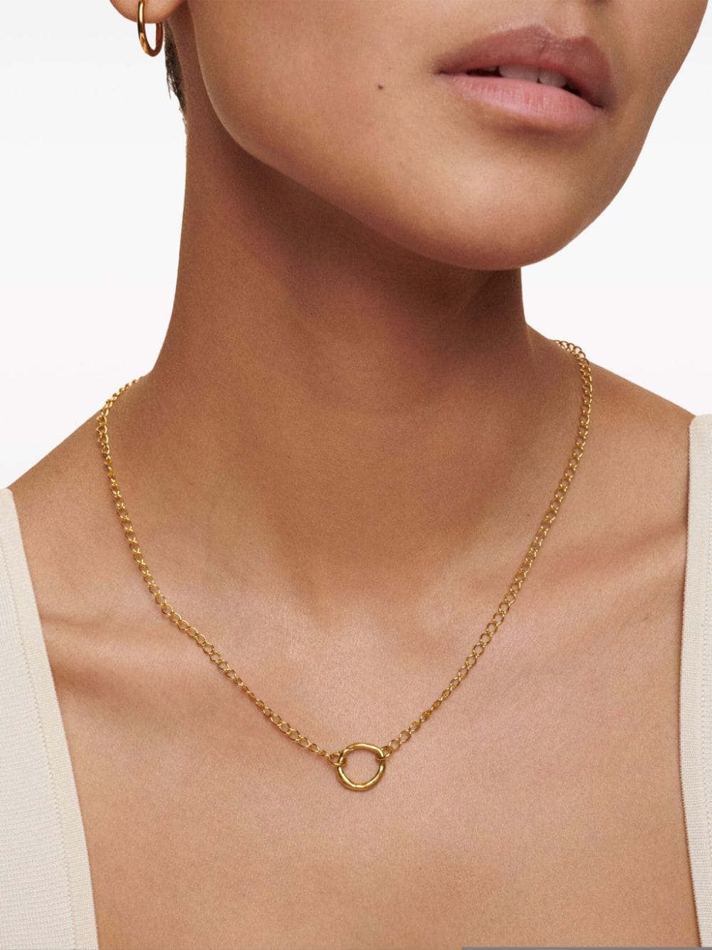 Shop Monica Vinader Capture Chain-link Necklace In Gold