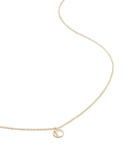 Monica Vinader collar Initial O pequeño en oro amarillo de 14 ct