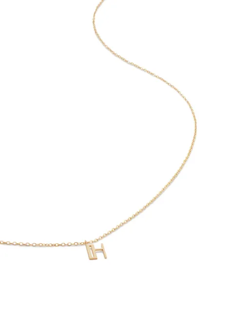Monica Vinader 14kt yellow gold small Initial H necklace
