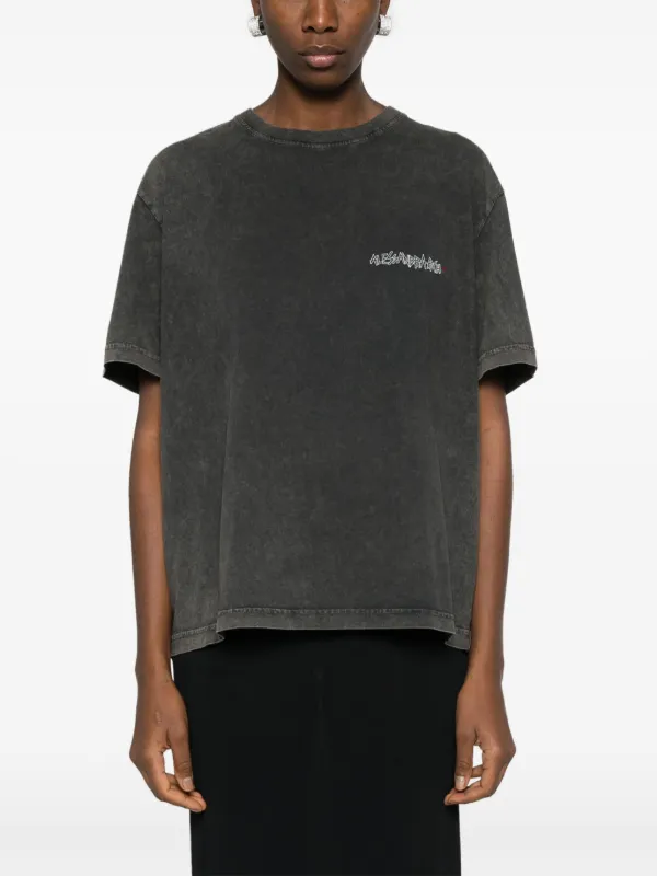 Alessandra Rich crystal-embellished graphic-print T-shirt