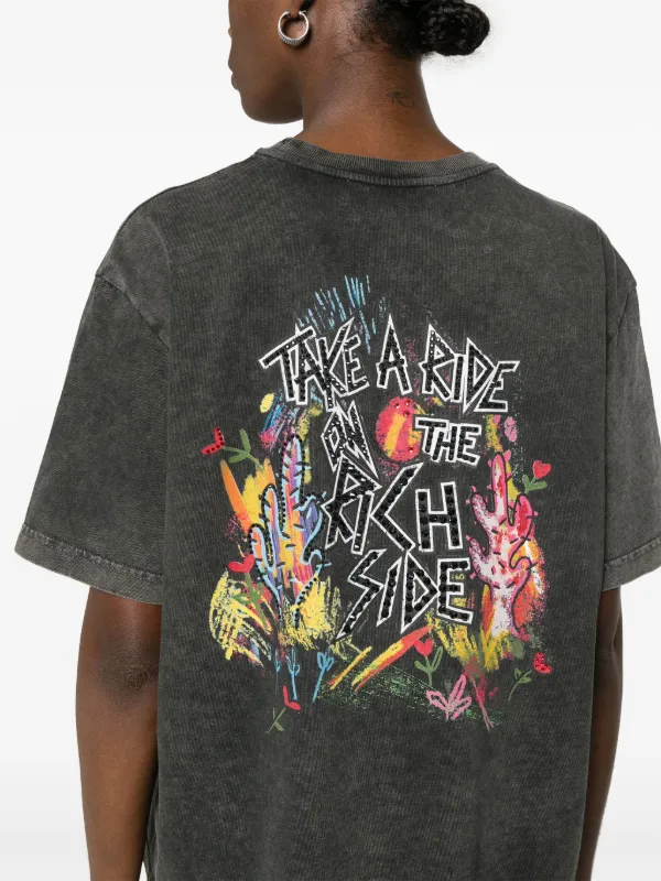 【ALESSANDRA RICH】フリル Tシャツ Alessandra Rich crystal-embellished graphic-print T-shirt