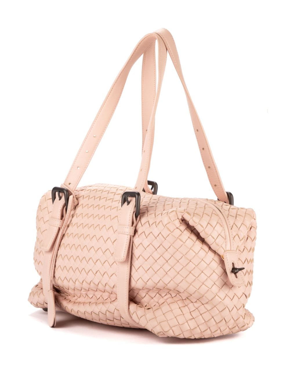Pre-owned Bottega Veneta Montaigne Leather Tote Bag In Pink