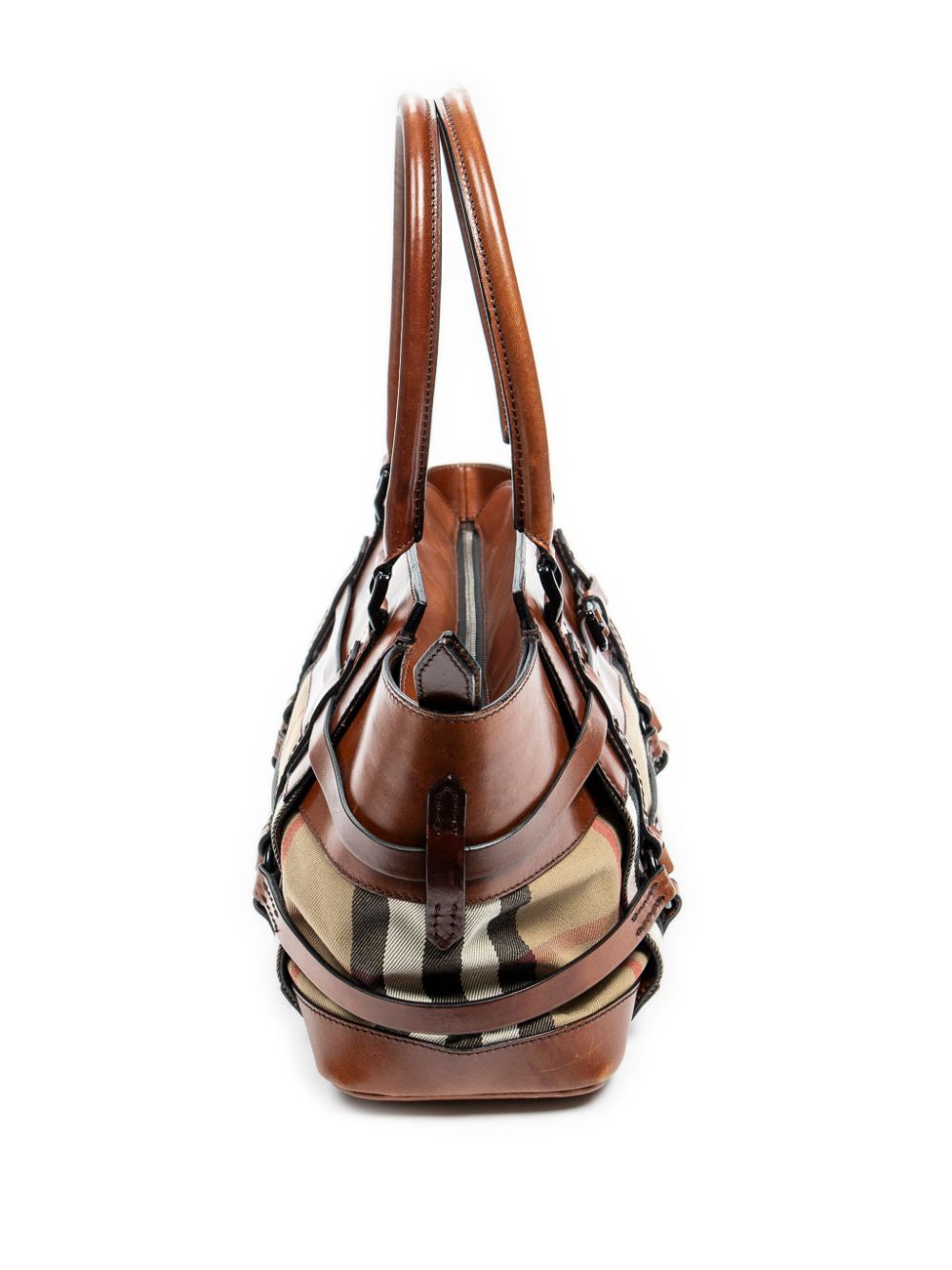 Pre-owned Burberry Kent Bridle Leather Tote Bag In Brown