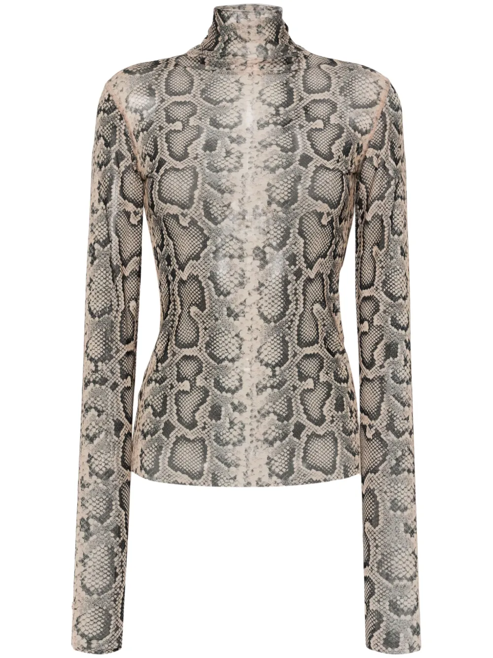 Sportmax T-shirt met slangenhuidprint Beige