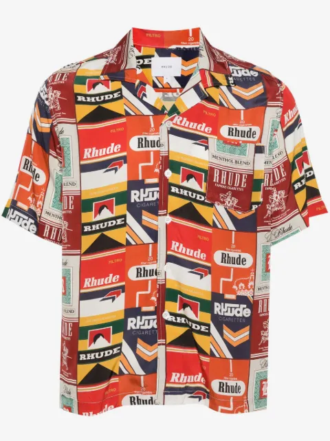 RHUDE Seidenhemd mit Cigarette-Print