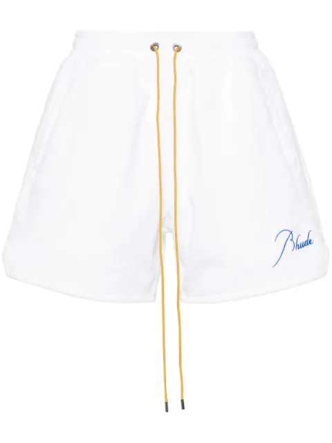 RHUDE shorts con efecto de toalla y logo bordado