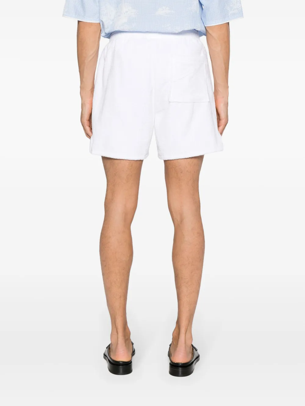 RHUDE Shorts met geborduurd logo en badstof afwerking Wit