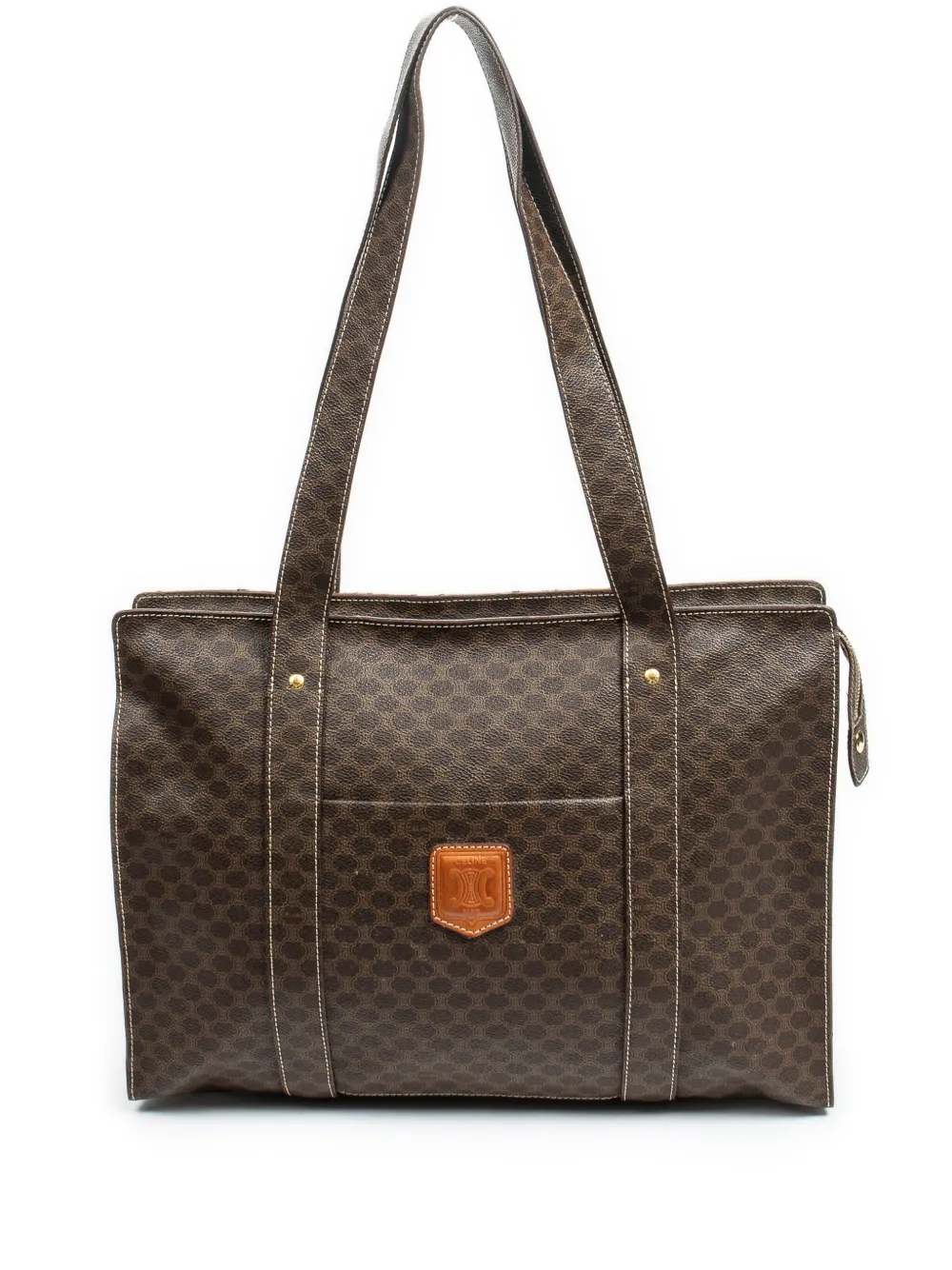 Celine Pre-Owned Borsa tote Macadam grande - Marrone