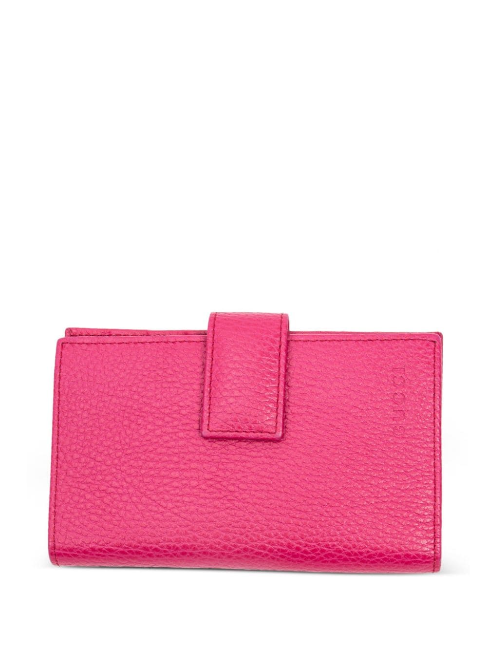 Pre-owned Gucci Logo-debossed Bi-fold Leather Wallet In Pink