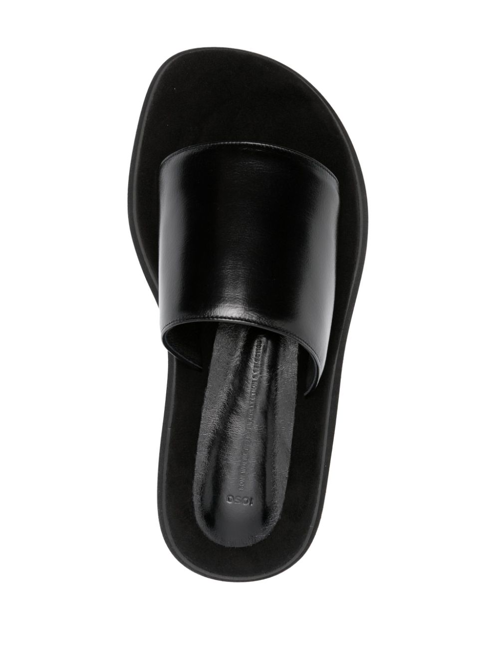 Shop Osoi Boat Leather Platform Slides In Black