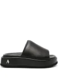 The Attico Mia platform leather slides - Black