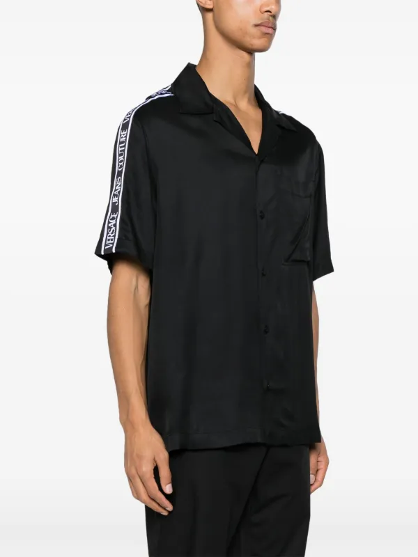 Versace Jeans Couture logo-tape short-sleeve Shirt Black