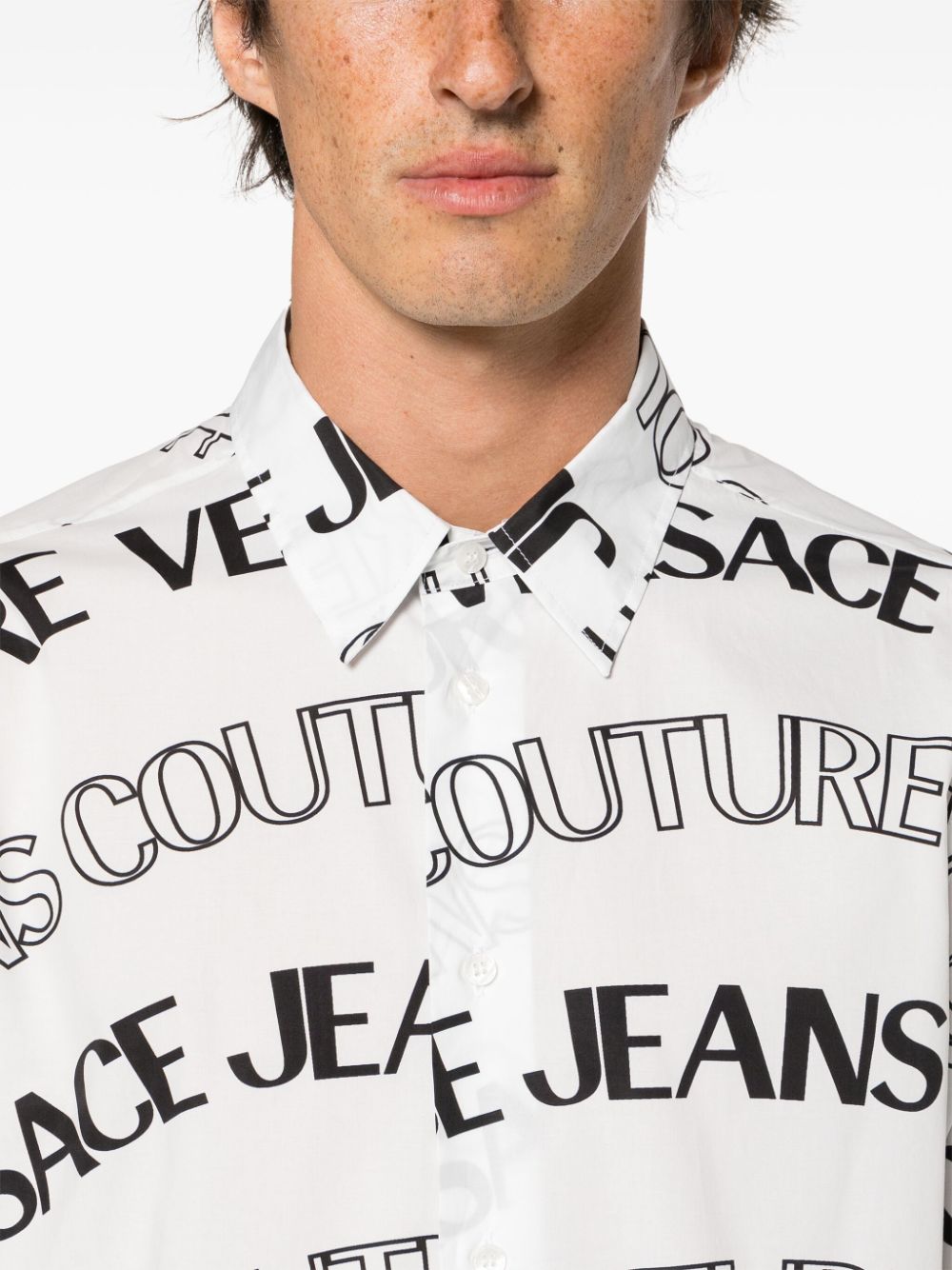 Versace Jeans Couture Overhemd met logoprint Wit