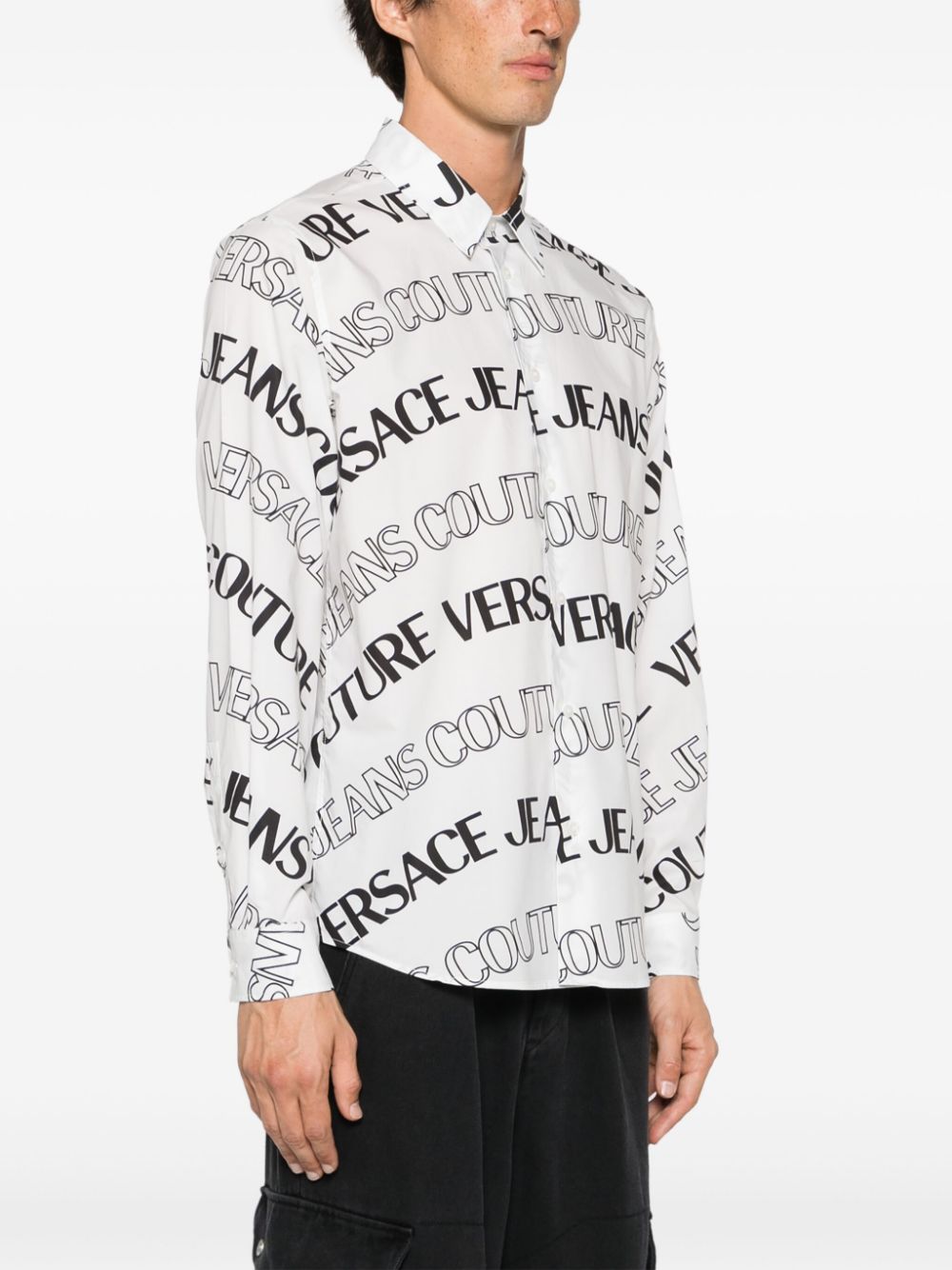 Versace Jeans Couture Overhemd met logoprint Wit