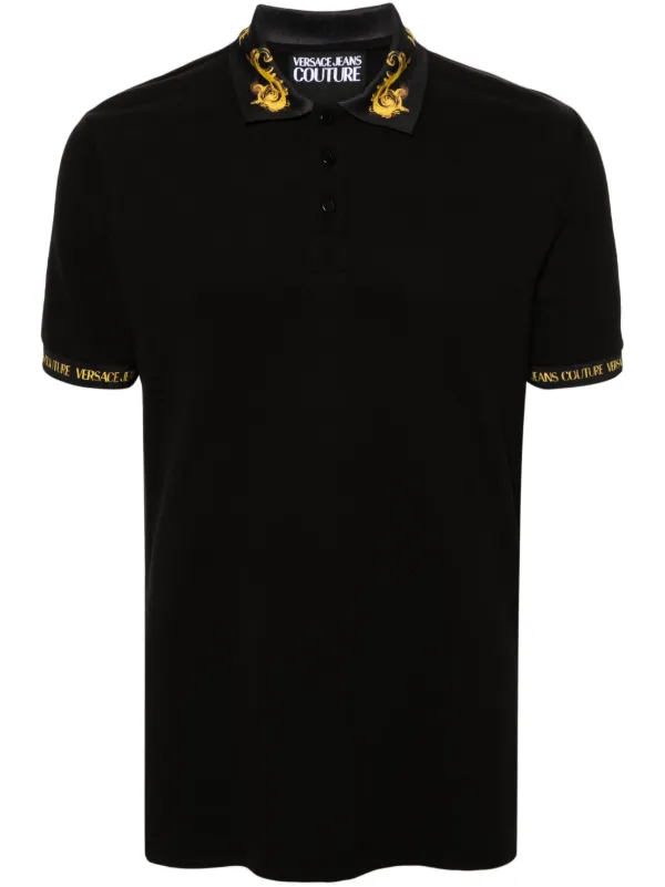 Versace Jeans Couture Playera Tipo Polo Con Ribete Barocco Farfetch