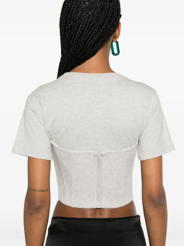 GIUSEPPE DI MORABITO Ｔシャツ コルセット シルエット Giuseppe Di Morabito コルセットレイヤー Tシャツ | グレー