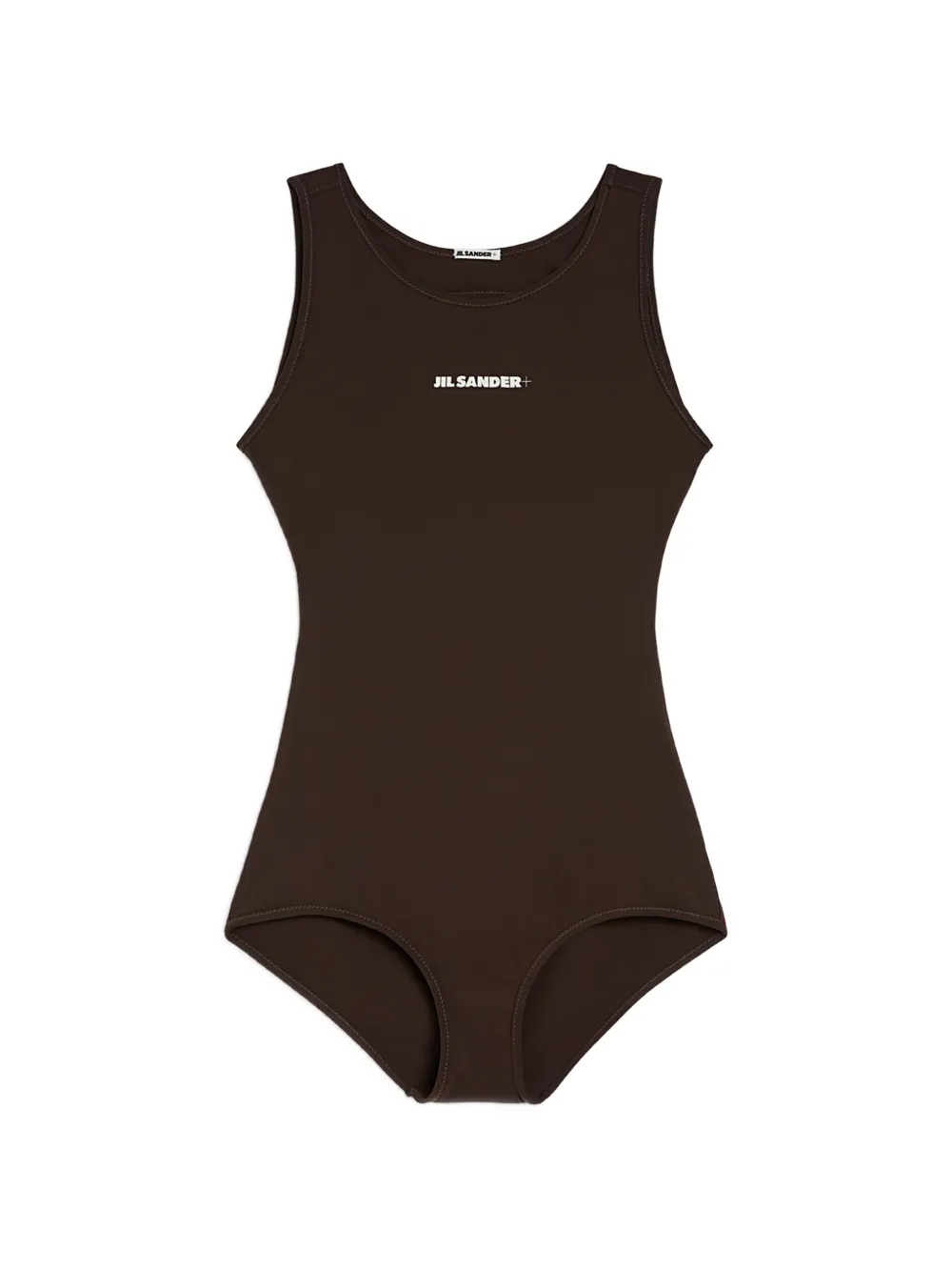 Jil Sander Badpak met open rug en logoprint Bruin
