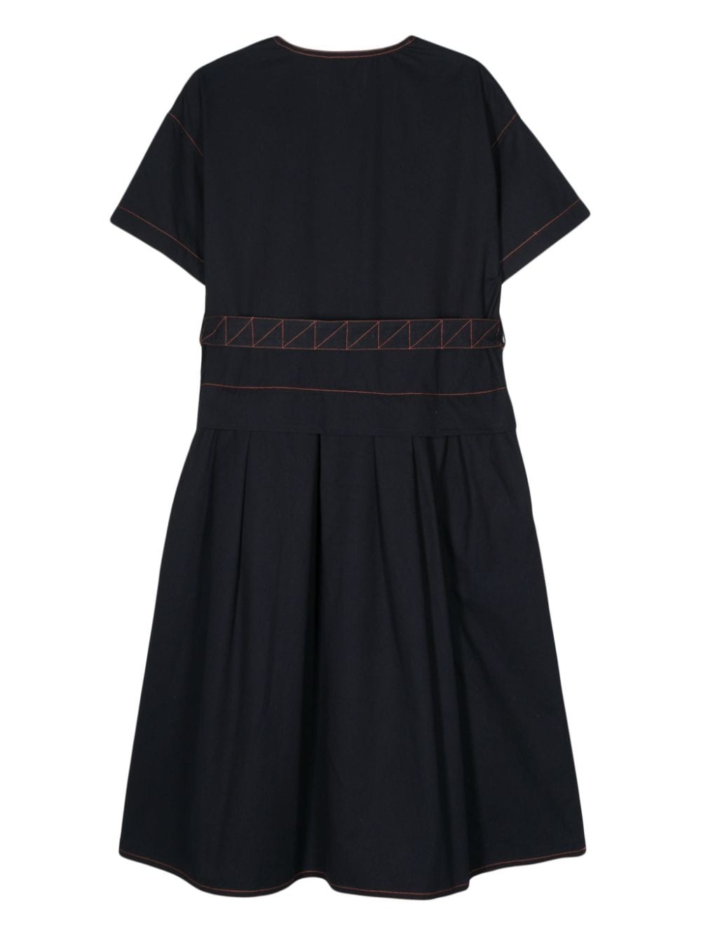 Shop Sunnei Contrast-stitching Midi Dress In Blue