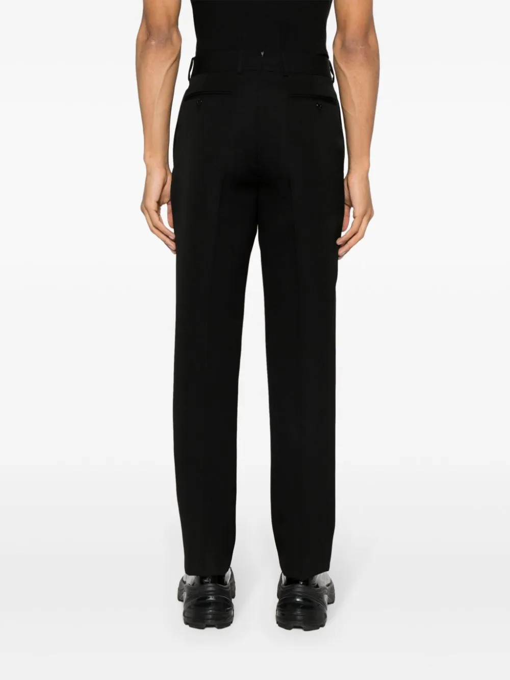 Alexander McQueen Mid waist wollen pantalon Zwart