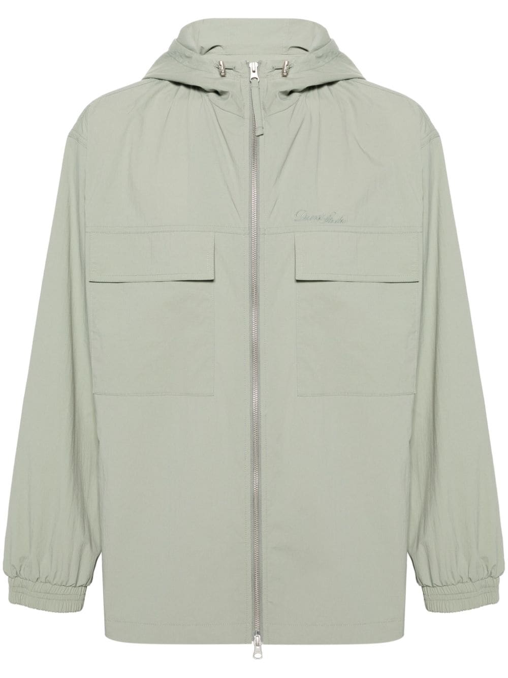 Dunst Logo-embroidered Hooded Jacket In Green