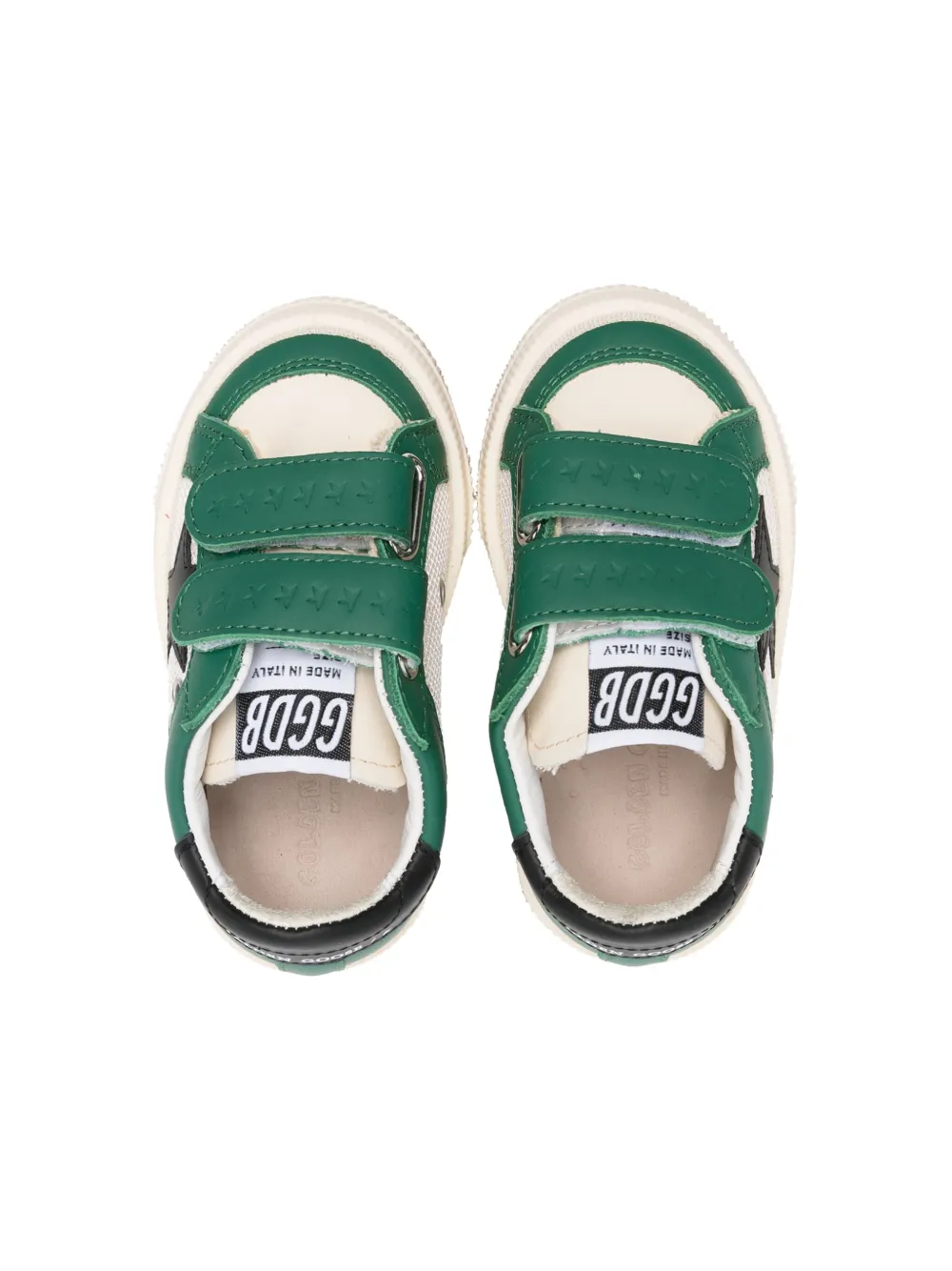 Golden Goose Kids May Star leather sneakers Green